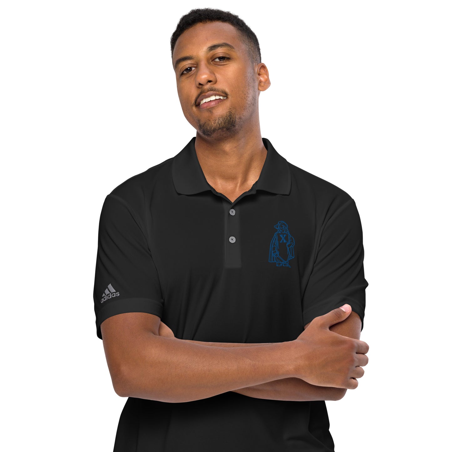 Navy Embroidered Muskie adidas performance polo shirt