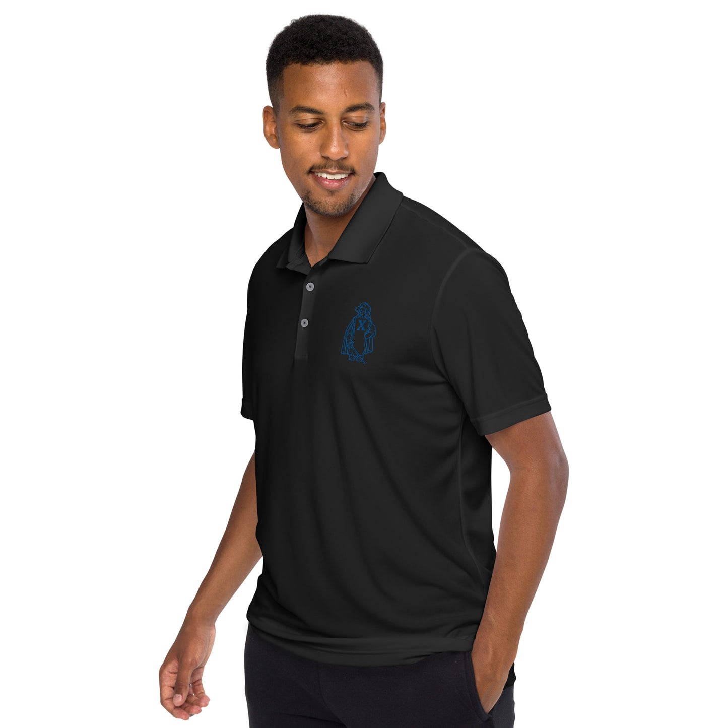 Navy Embroidered Muskie adidas performance polo shirt